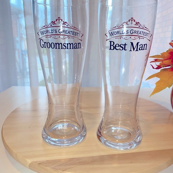 BNIB set of 5 Wedding Party wine and beer glasses - Picture 2 of 2